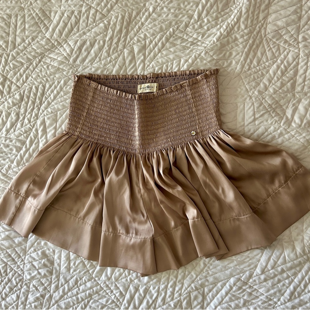 Natural Life Daisy Skort Satin Shorts Champagne Color